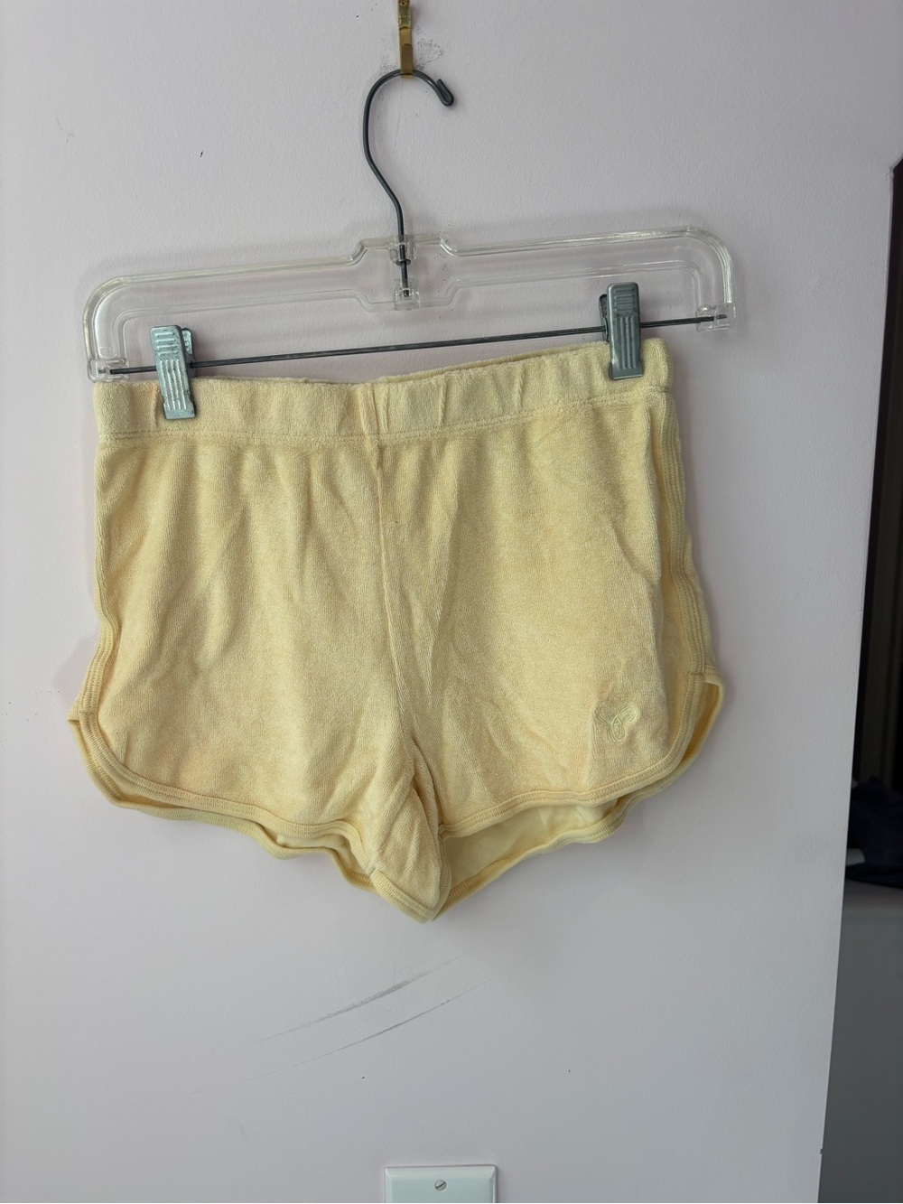 TNA Women's Light Yellow Terry Athletic Shorts